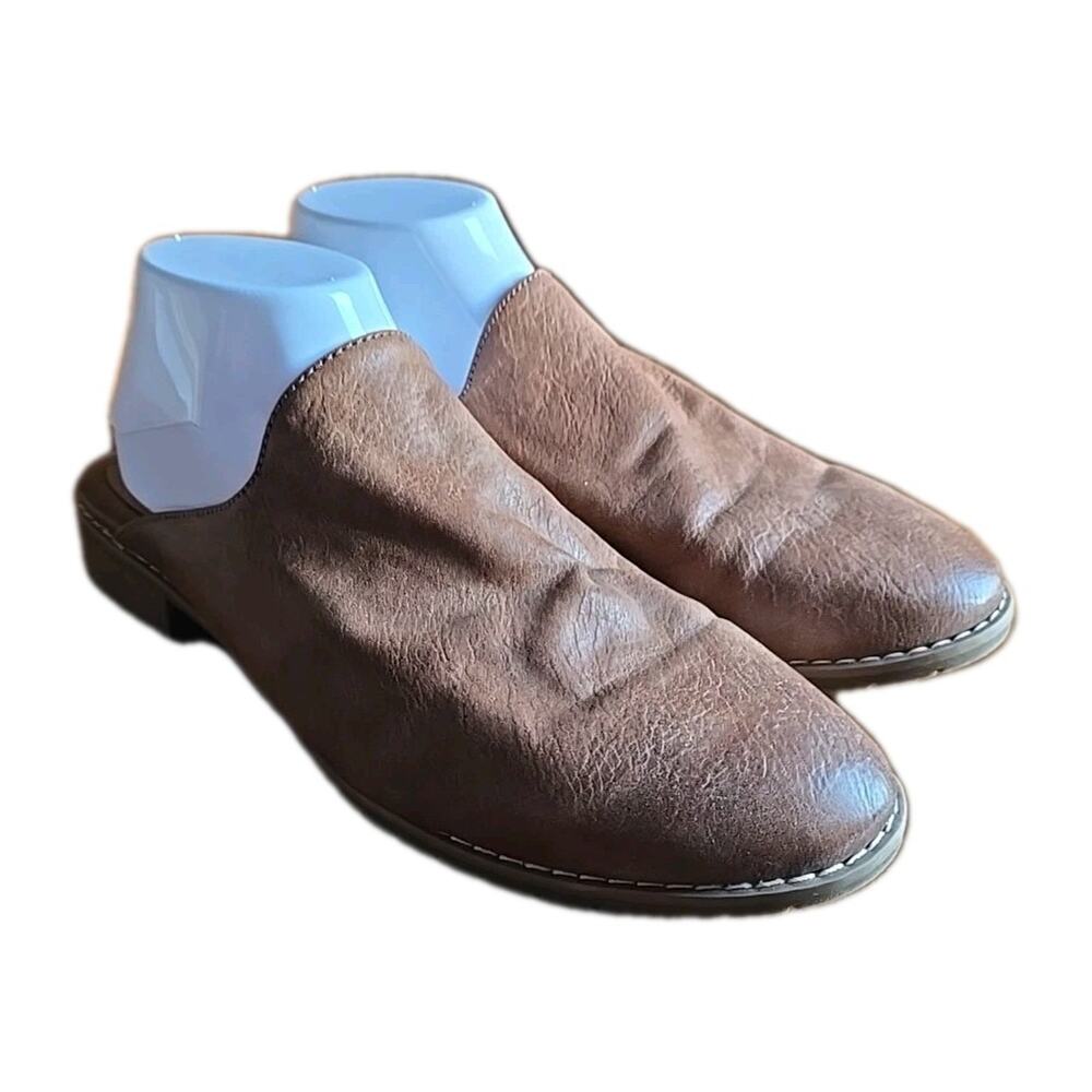 Sofft Brown Block Heel Round Toe‎ Slip On Clog Mule Sandals Womans Size 10M